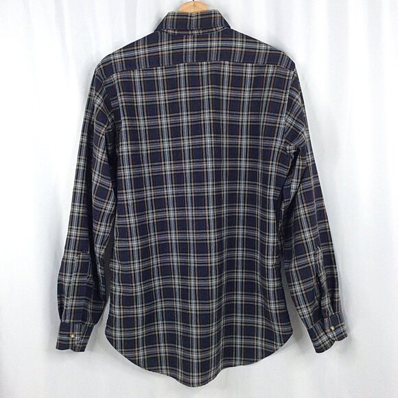 Pendleton Shirt Mens Size Medium Navy Blue Plaid Long Sleeve Button Down Wool - Picture 2 of 6